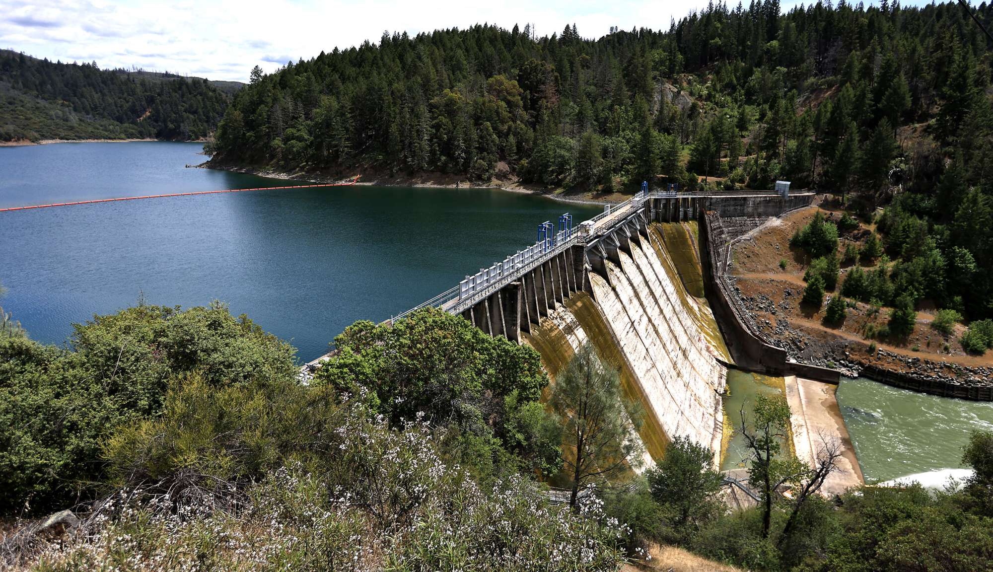 1842064b-b7b2-53a6-8341-90b3615fcdea-1 Scott Dam at Lake Pillsbury on Wednesday, May 14, 2025, in Lake County. (Kent Porter / The Press Democrat)