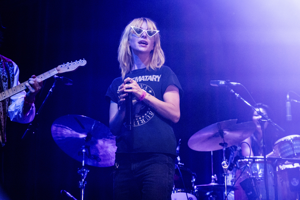 Hayley Williams performs during Remi Wolf's Insanely Fire 1970's Pool Party Superjam on Saturday, June 14, 2025, at Brooklyn Bowl in Nashville, Tenn. (Photo by Amy Harris/Invision/AP)