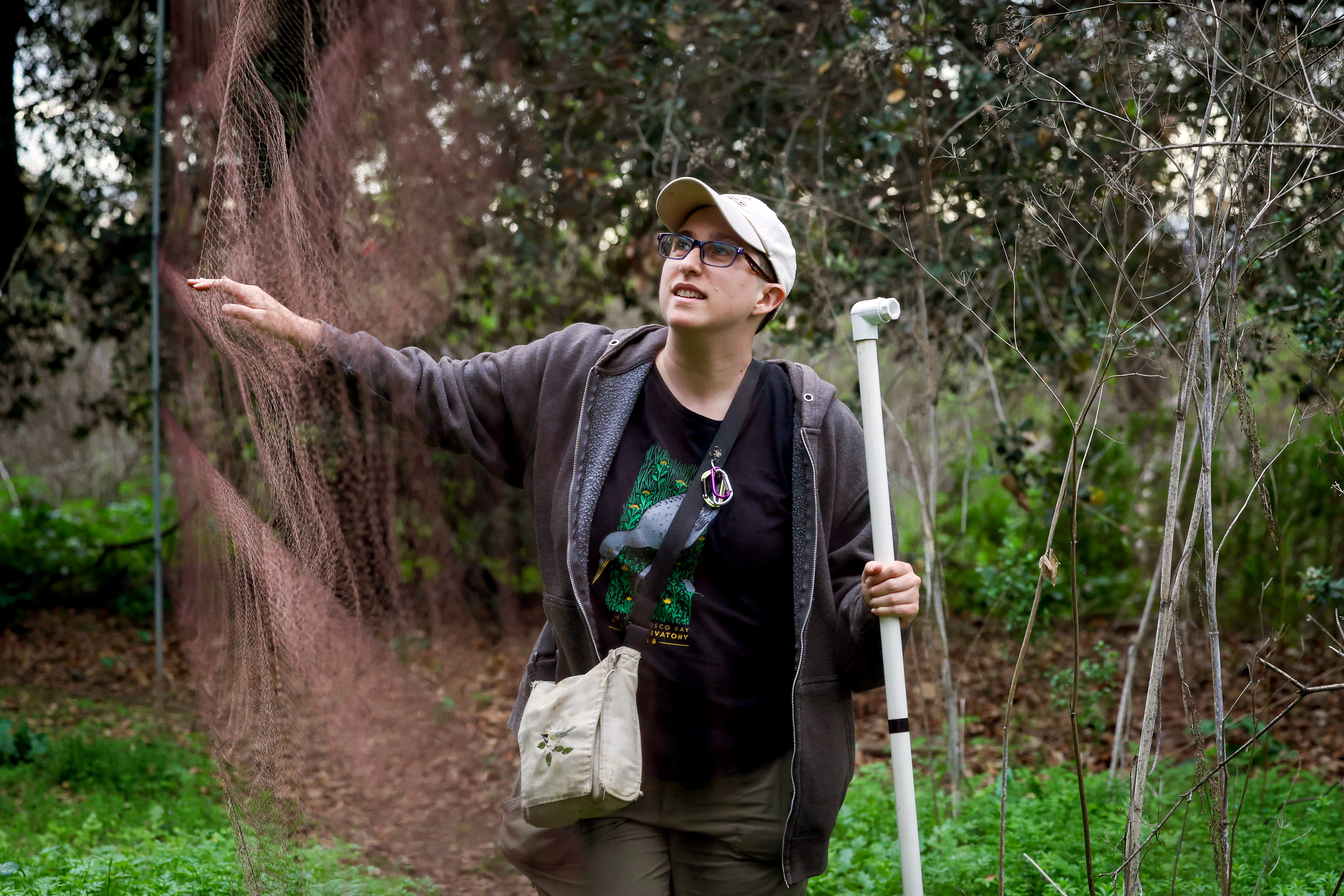 Ornithologist Katie LaBarbera San Francisco Bay Bird Observatory Science Director Katie LaBarbera checks a mist net used to capture birds for banding before releasing them back into their natural habitat at the Coyote Creek Field Station in Milpitas, Calif., on Saturday, Dec. 20, 2025. (Ray Chavez/Bay Area News Group)